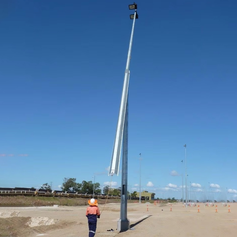 3 to 16M Galvanized Steel Cinged Poles
